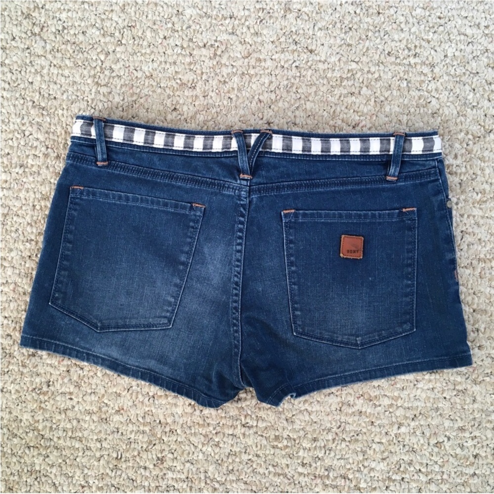 Vintage Roxy Denim Shorts with Rope Tie Accent - Picture 2 of 5